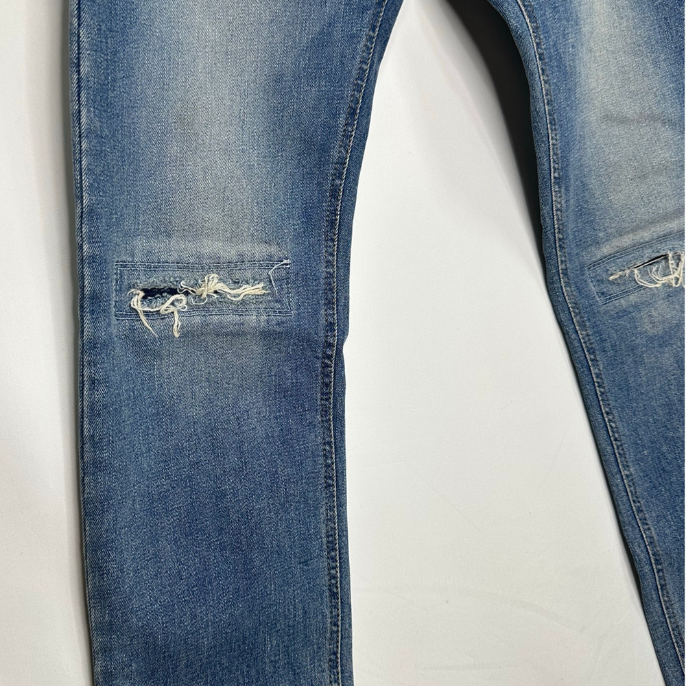 SAINT LAURENT D02 Mid Rise Distressed Skinny Jeans size 32 / US 4 - Picture 2 of 5